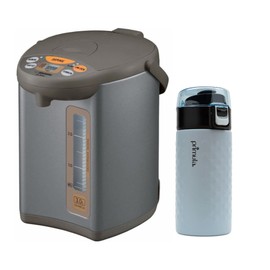 Zojirushi CD-WCC30 Micom Water Boiler and Warmer (101 oz., Silver Dark Brown) Bundle with 12-Ounce Double Wall Stainless Steel Tumbler (2 Items)