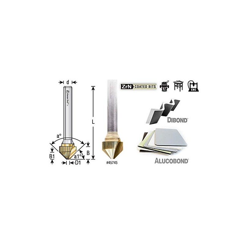 Amana Tool - 45745 Carbide V-Groove 90 Deg. Folding For