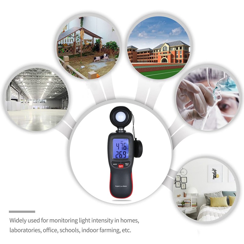 YaSao Digital Lux Meter LCD Display Handheld Illuminometer Mini Luminometer