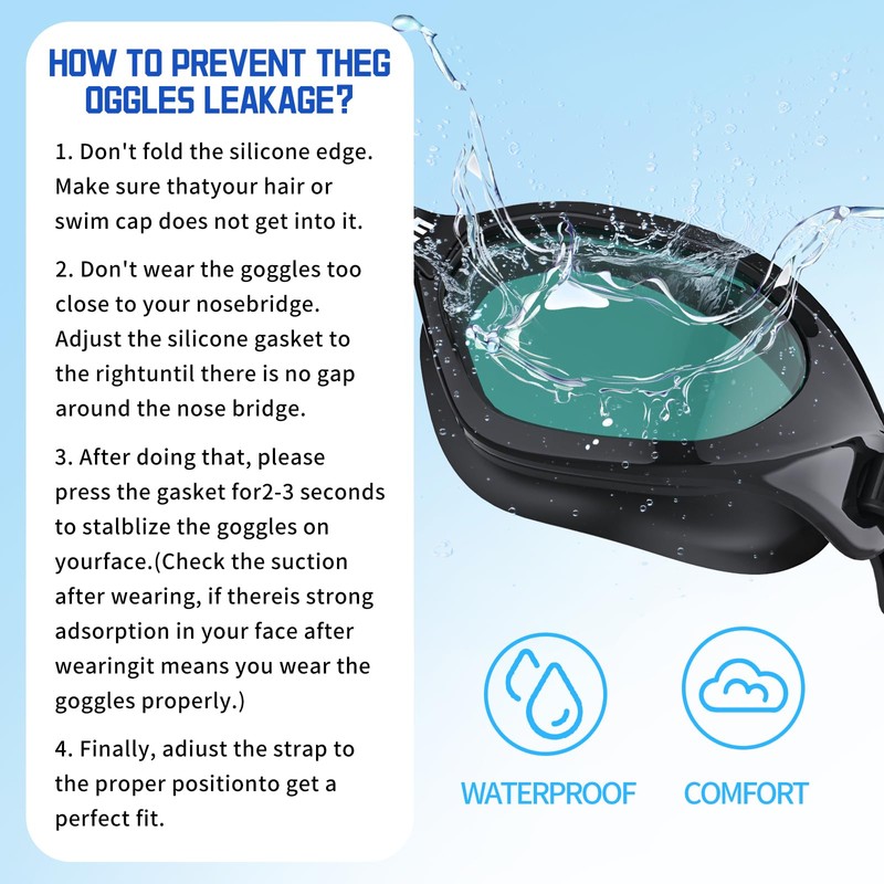 Whale shortsighted swimming goggles，OPT-48001-350