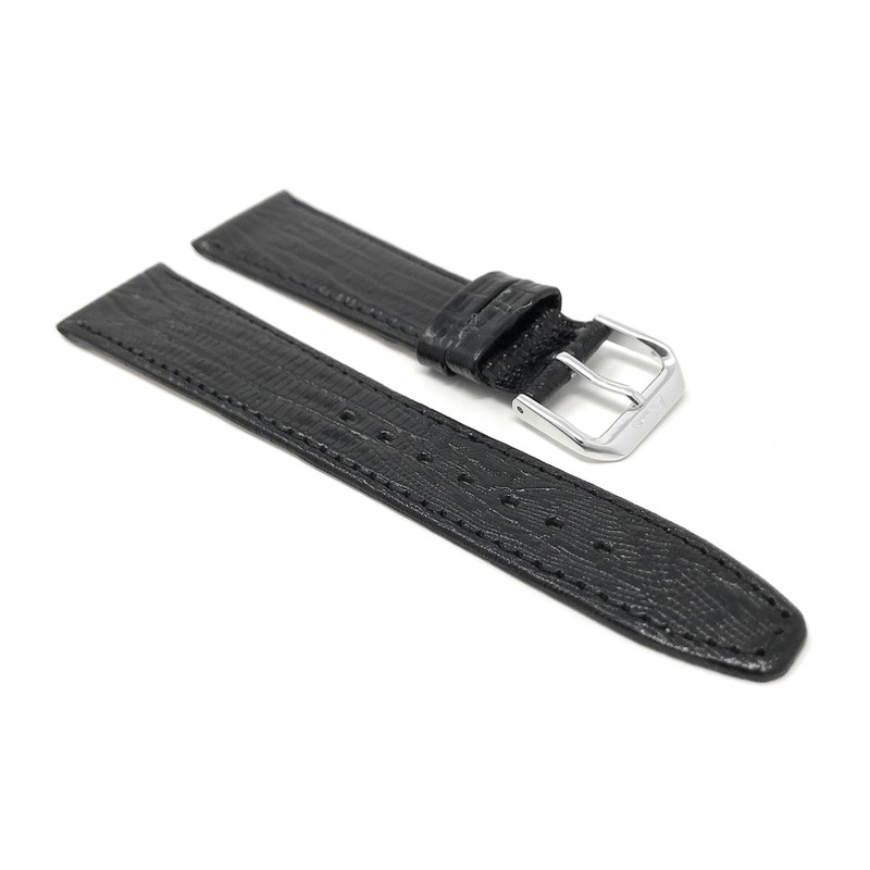 Bandini Womens Italian Leather Watch Strap - Black - Lizard