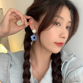 Daisy Flower Drop Earrings Vintage Floral Drop Dangle Earrings 70s 80s Earrings Acrylic Statement Earrings Jewelry Gifts