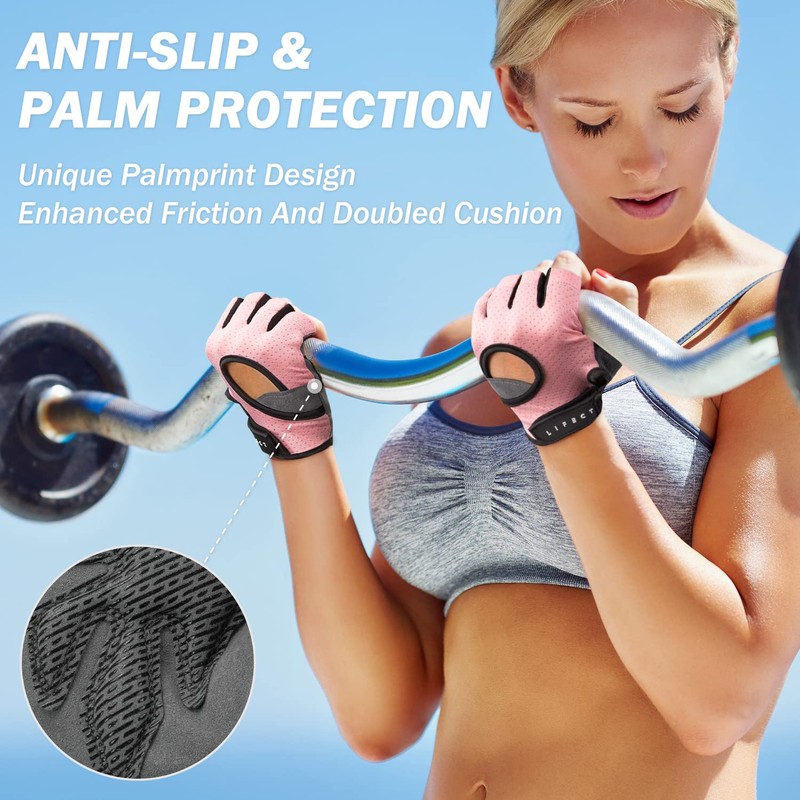 LIFECT Freedom Workout Gloves, Knuckle Weight Lifting Shorty Fingerless Gloves
