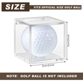 9 Pieces Golf Ball Display Case Acrylic Single Golf Ball Cube Clear Golf Ball Holder Case for Baseball Collectibles, 2 x 2 x 2 Inches