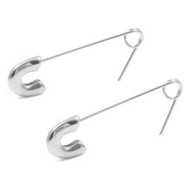 Happiness Boutique Women's Earrings Safety Pin in Silver Colour Small Earrings in Safety Pin Design Stainless Steel Jewellery, Stainless Steel