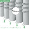 Dynamene 78 Inch Long Shower Curtain, Textured Tufted Chenille Striped
