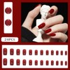 RUPOFUZA Red Press on Nails Medium,Nails Press on Solid Colour