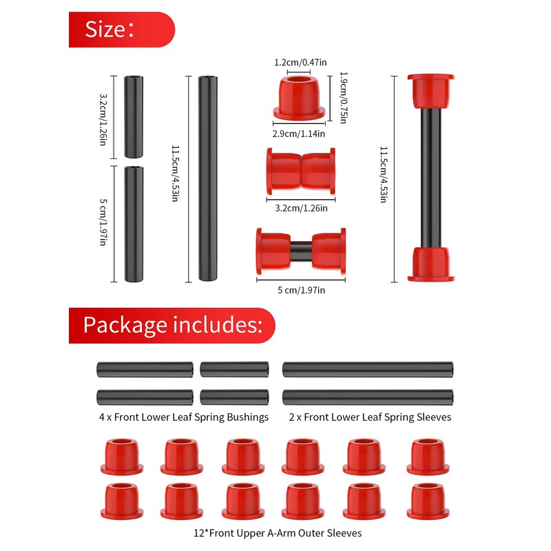 OVAS HOO Club Car Precedent Front Bushing Kit, Front Upper