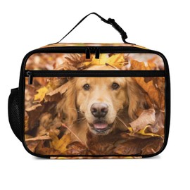 Muishi Golden Retriever Dog Reusable Lunch Box Insulated Lunch Bag Cooler Bag Lunchbox Meal Food Container Tote Bag for Women Kids Girls Boy School Camping Hiking Picnic Beach Travel