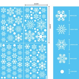 HBell Christmas Snowflake Stickers,110Pcs Reusable Christmas Window Stickers,Static Self Clings PVC Snowflakes Window Clings for Xmas Home/Shop Decorations Winter Party Supplies Ornaments (White)