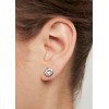 Karen Millen Logo Stud Earrings For Women (Silver/Clear Crystal)