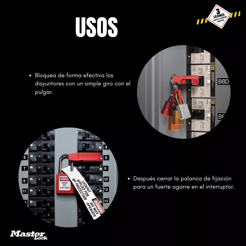 Master Lock Bloqueador Interruptores Masterlock 491b Bloqueo Disyuntor