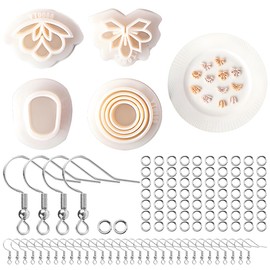 Polymer Clay Cutters Stainless Steel Polymer Clay Earrings Cutters with Earring Cards and Hooks for Pottery Polymer Clay Jewellery Making Pieces