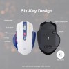 UINEER Premium Wireless Gaming Mouse, 6-button 2.4GHz Rechargeable (BLUE/WHITE)