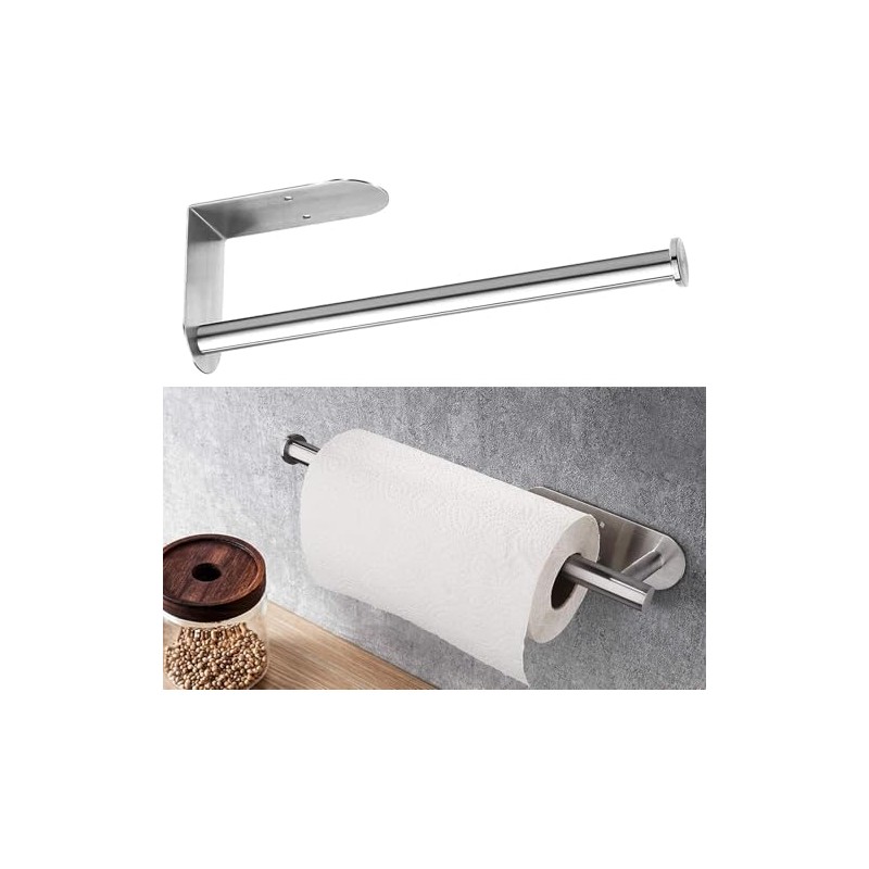 Porta Rollos de Cocina de Acero Inoxidable 304 Sin Perforar