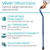 Vive Offset Walking Cane with Comfort-Foam Handle - for Women,