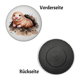 Nude Muslin Magnet Round Funny Nude Muslin Magnet Building and Soil Digging Humour Mammal Underground Life