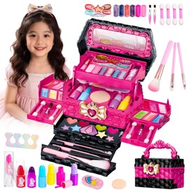 Makeup Set, Girls, Makeup Set, Toys, Children, Princess Toy, Kids, Pretend Play, Cosmetic Set, Elementary School Students, 6, 7, 8, 9, 10, 11, 12 Years, Girls Gift, Children's Day, Birthday, Christmas Gift (Rose Red)