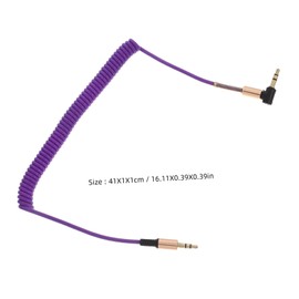 BIUDECO 4 Pack 3.5mm Audio Cord Male to Male Coiled Aux Cable 90 Degree Headphone Jack for Car Camera Microphone Impedance