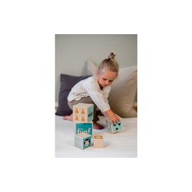 Kindsgut Wooden Stacking Tower for Babies and Toddlers, Educational Toy from 12 Months, Promotes Fine Motor Skills and Spatial Thinking, Educational Toy