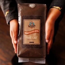 Mommy Needs A Fix Half Caff Ground Coffee - Mommy's Little Helper Medium Roast - 16 oz Premium 100% Arabica Beans - Swiss Water Process, Chemical Free - Pregnancy & Breastfeeding Friendly