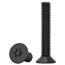 Drenky Pack of 20 M6 x 30 mm Countersunk Screws Torx Black Stainless Steel A2 V2A Machine Screws Standard Quincunx Countersunk Screws Fully Threaded Screws for Machine Equipment and Home Furniture,