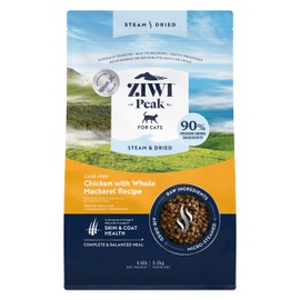 ZIWI Peak Steam & Dried Cat Food – Cage-Free Chicken w/Whole Mackerel - High Protein, Skin & Coat Health, Low Carb, for All Life Stages (78.4oz)