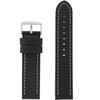 20mm Watch Band Long Black Carbon Fiber White Stitching Water