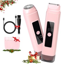 Bikini Trimmer Women, Dual Head Electric Razor for Women, IPX6 Waterproof