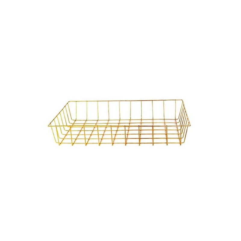 Gold Iron Wire Baskets and Trays, Round and Rectangular, 4-ct