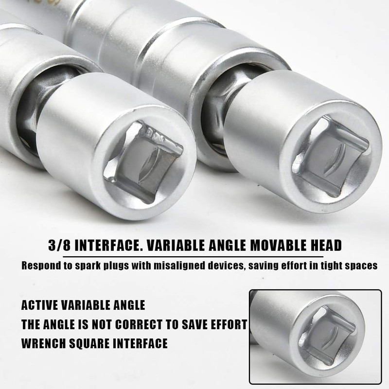 FOCCTS 2 pieces universal flexible spark plug wrench, 16 mm