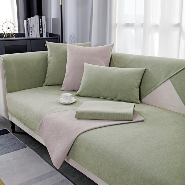 GRUYWC Chenille Sofa Cover, Non-Slip Couch Cover, Dog Cat Sofa
