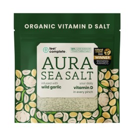 Feel Complete | Organic Aura Sea Salt | Wild Garlic Infused Celtic Sea Salt | Daily Vitamin D In Every Pinch | Perfect Finishing Salt | Tastes Great on Eggs Chicken Steak Salads Pasta | Vegan