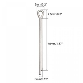 sourcing map 30 Pieces Split Cotter Pin Clip Fastener Stainless Steel for Automotive Mechanics 3mm x 40mm