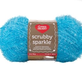 Red Heart Sparkle Scrubby Yarn – Perfect for Knitted or Crocheted Washcloths – Ice Pop
