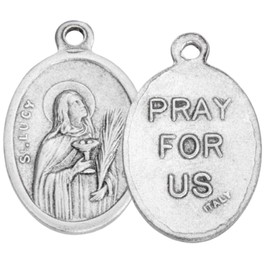 Westmon Works St Lucy Medal Set Italian Metal Medallion with USA Made Saint Prayer Laminated Holy Card
