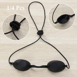 FOMIYES Light Goggles 4pcs Safety Tanning Goggles Flexible Eye Patch Red Blue Light Eye Eyepatch for Patients in, LED Light (Black) Led Eye Shield