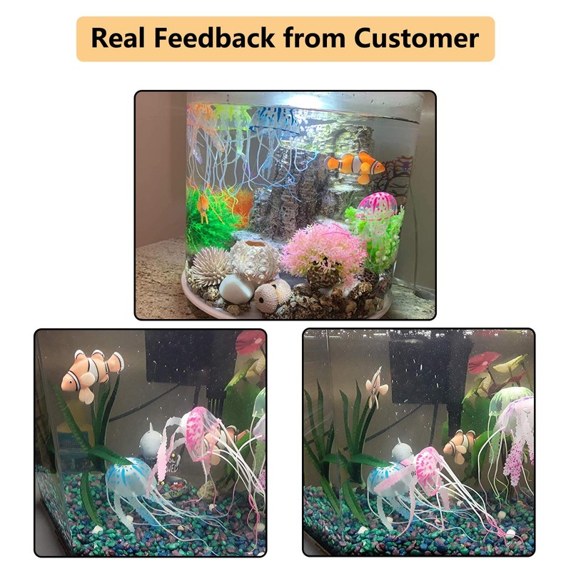 LDEXIN 2 Pack Silicone Artificial Aquarium Floating Clownfish Decoration Fish