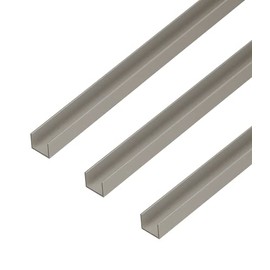 Alberts 499174 U-Profile | Especially for 19 mm Thick Chipboard | Aluminium, Silver Anodised | 1000 x 22 x 15 mm | Set of 3