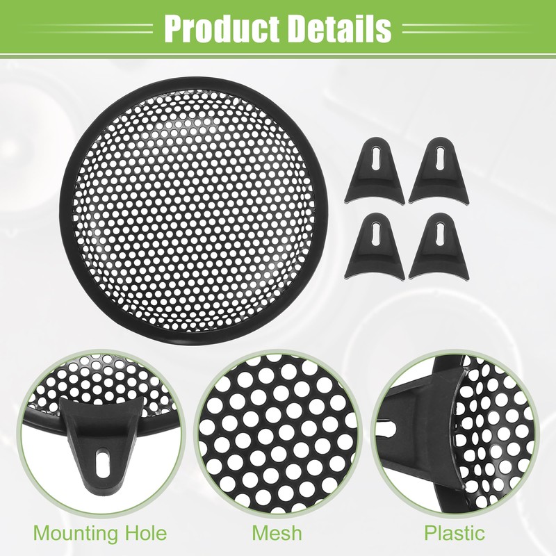 X AUTOHAUX Universal 6" Car Speaker Grills Cover Mesh Round