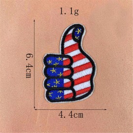 Unbranded american us flag thumbs up 1.6"X2.4" Embroidered Iron on patch 2991