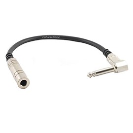 CablesOnline 1ft Premium 1/4 inch 6.3mm Female to Male Right-Angle Mono Audio Extension Cable, (A6-201MR)