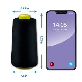 Serger Thread, All-Purpose Thread for Sewing, White Black Thread, Polyester Sewing Thread, 4 Cones of 3000 Yards Each Spool Thread for Sewing Machine Thread