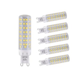 Artiva USA 75W Equivalent, 8W G9 Dimmable LED Light Bulb, 5000K Daylight (Set of 6)