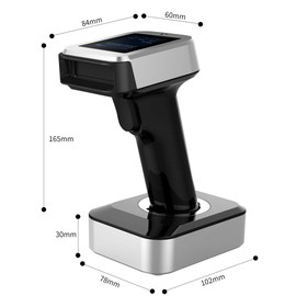 2D Bluetooth Barcode Scanner with Screen Display with Charging Base,3 in 1 Compatible with Bluetooth & 2.4GHz Wireless & USB Wired Connection with 1.8 inch TFT Color LCD Screen