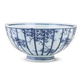 Ctoc Japan 896760 Rice Bowl, Blue, Φ4.7 x 2.3 inches (11.9 x 5.9 cm), Rice Bowl, Hasamiyaki, Bamboo Grove, Blue