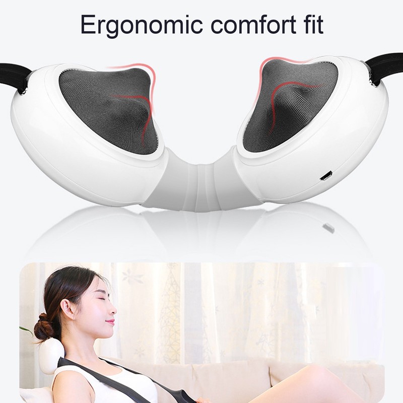 Electric Neck Massager Hot Compress Kneading Portable Cordless Neck Care