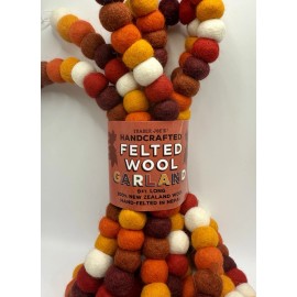 Trader Joe’s 2 Handcrafted 9' Felted  Wool Garland For Fall & Thanksgiving