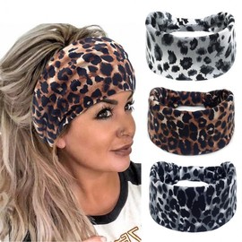 Women's Non-Slip Bohemian Fashion Knot Yoga Sports Headband - Leopard Print One Size/Waist-Wrapped Snake Pattern J-8 15ea