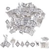 SUNNYCLUE 72Pcs 9 Styles Small Poker Card Charms Silver Ace